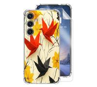 HJCYXJLK Case for Samsung Galaxy S25 Plus,Clear Shockproof TPU Cover,Lightweight Slim Protective with Anti-Fall Four Corner Protection,Origami Cranes on Floral Branches Design for S25 Plus