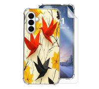 HJCYXJLK Case for Samsung Galaxy S26,Clear Shockproof TPU Cover,Lightweight Slim Protective with Anti-Fall Four Corner Protection,Screen Protector,Origami Cranes on Floral Branches Design for S26