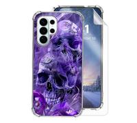 HJCYXJLK Case for Samsung Galaxy S26 Ultra,Clear Shockproof TPU Cover,Lightweight Slim Protective with Anti-Fall Four Corner Protection,Purple Mist Skulls Design for S26 Ultra