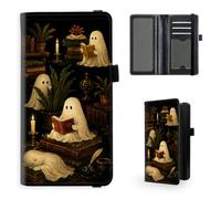 HJCYXJLK Checkbook Cover for Women & Men-Q9, Haunted Ghost Library, 7.28