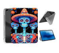HJCYXJLK for iPad 9th/ 8th/ 7th Generation 10.2" Case,Foldable Y-Fold Cover with Pencil Slot,Multi-Angle Stand,Auto Sleep/Wake Protective Case,Day of Dead Skulls
