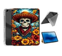 HJCYXJLK for iPad 9th/ 8th/ 7th Generation 10.2" Case,Foldable Y-Fold Cover with Pencil Slot,Multi-Angle Stand,Auto Sleep/Wake Protective Case,Day of Dead Cowboy