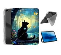 HJCYXJLK for iPad 9th/ 8th/ 7th Generation 10.2" Case,Foldable Y-Fold Cover with Pencil Slot,Multi-Angle Stand,Auto Sleep/Wake Protective Case,Midnight Cat Glade