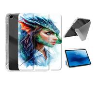 HJCYXJLK for iPad 9th/ 8th/ 7th Generation 10.2" Case,Foldable Y-Fold Cover with Pencil Slot,Multi-Angle Stand,Auto Sleep/Wake Protective Case,Dragon Girl Fusion