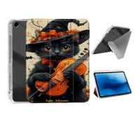 HJCYXJLK for iPad 9th/ 8th/ 7th Generation 10.2" Case,Foldable Y-Fold Cover with Pencil Slot,Multi-Angle Stand,Auto Sleep/Wake Protective Case,Witch Cat Violin