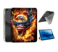 HJCYXJLK for iPad 9th/ 8th/ 7th Generation 10.2" Case,Foldable Y-Fold Cover with Pencil Slot,Multi-Angle Stand,Auto Sleep/Wake Protective Case,American Flag Eagle