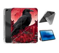 HJCYXJLK for iPad 9th/ 8th/ 7th Generation 10.2" Case,Foldable Y-Fold Cover with Pencil Slot,Multi-Angle Stand,Auto Sleep/Wake Protective Case,Raven Perched