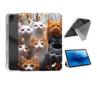 HJCYXJLK for iPad (A16) 11th Gen 11 Inch 2025 Case,Foldable Y-Fold Cover with Pencil Slot,Multi-Angle Stand,Auto Sleep/Wake Protective Case 10.9" for iPad 10th Gen 2022,Curious Cat Collective