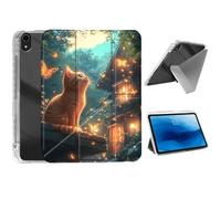 HJCYXJLK for iPad (A16) 11th Gen 11 Inch 2025 Case,Foldable Y-Fold Cover with Pencil Slot,Multi-Angle Stand,Auto Sleep/Wake Protective Case 10.9" for iPad 10th Gen 2022,Ginger Cat & Butterflies