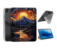 HJCYXJLK for iPad Air 11 2024/2025 Case,Foldable Y-Fold Cover with Pencil Slot,Multi-Angle Stand,Auto Sleep/Wake Protective Case for iPad Air 11 2024/2025,Sun Mountain River