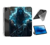 HJCYXJLK for iPad Air 11 2024/2025 Case,Foldable Y-Fold Cover with Pencil Slot,Multi-Angle Stand,Auto Sleep/Wake Protective Case for iPad Air 11 2024/2025,Blue Skeleton Throne