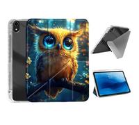 HJCYXJLK for iPad Air 11 2024/2025 Case,Foldable Y-Fold Cover with Pencil Slot,Multi-Angle Stand,Auto Sleep/Wake Protective Case for iPad Air 11 2024/2025,Starry Owl Blue Eye