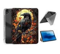 HJCYXJLK for iPad Air 13 2024/2025 Case,Foldable Y-Fold Cover with Pencil Slot,Multi-Angle Stand,Auto Sleep/Wake Protective Case for iPad Air 13 2024/2025,Branch Crow