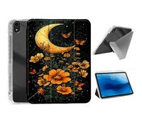 HJCYXJLK for iPad Air 13 2024/2025 Case,Foldable Y-Fold Cover with Pencil Slot,Multi-Angle Stand,Auto Sleep/Wake Protective Case for iPad Air 13 2024/2025,Golden Moon Flora