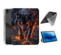 HJCYXJLK for iPad Air 13 2024/2025 Case,Foldable Y-Fold Cover with Pencil Slot,Multi-Angle Stand,Auto Sleep/Wake Protective Case for iPad Air 13 2024/2025,Flame Wolf