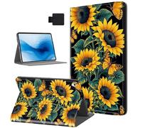 HJCYXJLK for iPad Air 13 2024/2025 Tablet Case, Auto Sleep/Wake,Leather Folio Cover with TPU Back Shell, Multi-Viewing Angles Flip for iPad Air 13 2024 Tablet Case, Sunflowers Butterfly