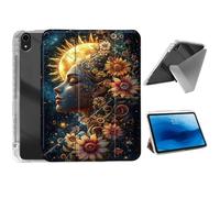 HJCYXJLK for iPad mini 7 A17 Pro 2024/iPad Mini 6 2021 Case,Foldable Y-Fold Cover with Pencil Slot,Multi-Angle Stand,Auto Sleep/Wake Protective Case,Celestial Sun Goddess