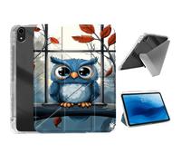 HJCYXJLK for iPad mini 7 A17 Pro 2024/iPad Mini 6 2021 Case,Foldable Y-Fold Cover with Pencil Slot,Multi-Angle Stand,Auto Sleep/Wake Protective Case,Blue Owl by Window
