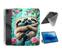 HJCYXJLK for iPad mini 7 A17 Pro 2024/iPad Mini 6 2021 Case,Foldable Y-Fold Cover with Pencil Slot,Multi-Angle Stand,Auto Sleep/Wake Protective Case,Cute Sloths