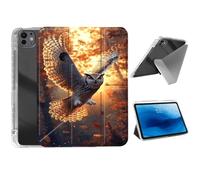 HJCYXJLK for iPad Pro 11 2024 Case,Foldable Y-Fold Cover with Pencil Slot,Multi-Angle Stand,Auto Sleep/Wake Protective Case for iPad Pro 11 2024,Golden Owl in Flight