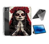HJCYXJLK for iPad Pro 13 2024 Case,Foldable Y-Fold Cover with Pencil Slot,Multi-Angle Stand,Auto Sleep/Wake Protective Case for iPad Pro 13 2024,Skull Bride