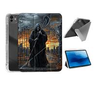 HJCYXJLK for iPad Pro 13 2024 Case,Foldable Y-Fold Cover with Pencil Slot,Multi-Angle Stand,Auto Sleep/Wake Protective Case for iPad Pro 13 2024,Grim Reaper