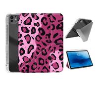 HJCYXJLK for iPad Pro 13 2024 Case,Foldable Y-Fold Cover with Pencil Slot,Multi-Angle Stand,Auto Sleep/Wake Protective Case for iPad Pro 13 2024,Pink Leopard Print