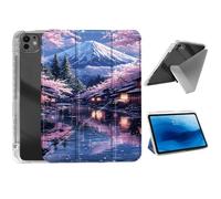HJCYXJLK for iPad Pro 13 2024 Case,Foldable Y-Fold Cover with Pencil Slot,Multi-Angle Stand,Auto Sleep/Wake Protective Case for iPad Pro 13 2024,Cherry Moonlit Town