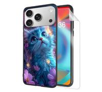 HJCYXJLK for iPhone 17 Pro Max Phone Case, Soft TPU Shockproof Full Body Protection Cover 6.9" for iPhone 17 Pro Max, Lightweight Phone Case Compatible Wireless Charging, Magic Flower Cat