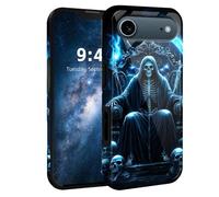 HJCYXJLK for iPhone Air Case,Shockproof Dual Layer Silicone, Glossy Hard Shell with Grim Reaper Throne Cover,Wireless Charging Compatible,Durable Protection for iPhone Air