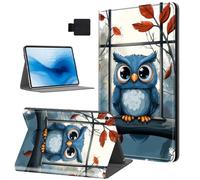 HJCYXJLK for Kindle Fire HD 8 2016/2017/2018 Tablet Case, Auto Sleep/Wake,Leather Folio Cover with TPU Back Shell, Multi-Viewing Angles Flip Cover for Fire HD 8 2018, Blue Owl by Window