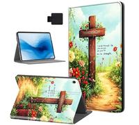 HJCYXJLK for Kindle Fire HD 8 2016/2017/2018 Tablet Case, Auto Sleep/Wake,Leather Folio Cover with TPU Back Shell, Multi-Viewing Angles Flip Cover for Fire HD 8 2018, Garden Cross Path