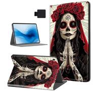 HJCYXJLK for Kindle Fire HD 8 2016/2017/2018 Tablet Case, Auto Sleep/Wake,Leather Folio Cover with TPU Back Shell, Multi-Viewing Angles Flip Cover for Fire HD 8 2018, Skull Bride