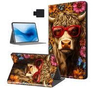 HJCYXJLK for Kindle Fire HD 8 & HD 8 Plus (12th Gen, 2024/2022/2020) Tablet Case, Auto Sleep/Wake,Leather Folio Cover with TPU Back Shell, Multi-Viewing Angles Flip Cover, Cool Cow Vibe