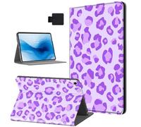 HJCYXJLK for Kindle Fire HD10 2019/2017 Tablet Case, Auto Sleep/Wake,Leather Folio Cover with TPU Back Shell, Multi-Viewing Angles Flip for Fire HD10 Tablet Case, Purple Leopard Print