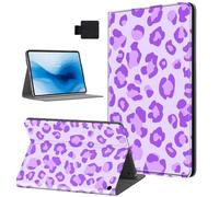 HJCYXJLK for Kindle Fire HD10 2021/2023 Tablet Case, Auto Sleep/Wake,Leather Folio Cover with TPU Back Shell, Multi-Viewing Angles Flip for Fire HD10 Tablet Case, Purple Leopard Print