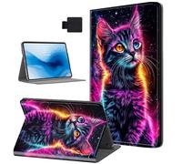 HJCYXJLK for Kindle Fire HD10 2021/2023 Tablet Case, Auto Sleep/Wake,Leather Folio Cover with TPU Back Shell, Multi-Viewing Angles Flip for Fire HD10 Tablet Case, Amazing Cute Cat