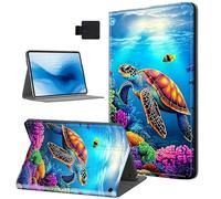 HJCYXJLK for Kindle Fire HD10 2021/2023 Tablet Case, Auto Sleep/Wake,Leather Folio Cover with TPU Back Shell, Multi-Viewing Angles Flip for Fire HD10 Tablet Case, Colorful Sea Turtle