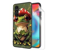 HJCYXJLK for Samsung Galaxy A14 Phone Case, Soft TPU Shockproof Full Body Protection Cover 6.5" for Samsung Galaxy A14, Lightweight Phone Case Compatible Wireless Charging, Frog with Mushroom Hat