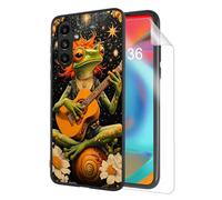 HJCYXJLK for Samsung Galaxy A14 Phone Case, Soft TPU Shockproof Full Body Protection Cover 6.5" for Samsung Galaxy A14, Lightweight Phone Case Compatible Wireless Charging, Guitar - Playing Frog