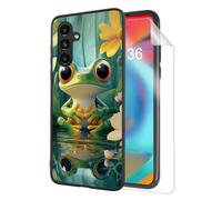 HJCYXJLK for Samsung Galaxy A14 Phone Case, Soft TPU Shockproof Full Body Protection Cover 6.5" for Samsung Galaxy A14, Lightweight Phone Case Compatible Wireless Charging, Frog Flower Pond