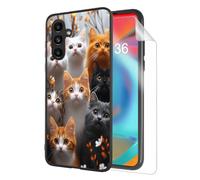 HJCYXJLK for Samsung Galaxy A14 Phone Case,Soft TPU Shockproof Full Body Protection Cover 6.6" for Samsung Galaxy A14,Lightweight Case Wireless Charging,Curious Cat Collective