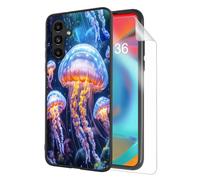 HJCYXJLK for Samsung Galaxy A16 Phone Case,Soft TPU Shockproof Full Body Protection Cover 6.7" for Samsung Galaxy A16,Lightweight Case Wireless Charging,Jellyfish Ocean Glow