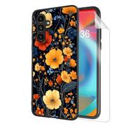 HJCYXJLK for Samsung Galaxy A25 Phone Case,Soft TPU Shockproof Full Body Protection Cover 6.5" for Samsung Galaxy A25,Lightweight Case Wireless Charging,Midnight Floral Burst