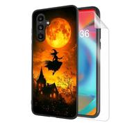 HJCYXJLK for Samsung Galaxy A25 Phone Case, Soft TPU Shockproof Full Body Protection Cover 6.5" for Samsung Galaxy A25, Lightweight Phone Case Compatible Wireless Charging, Witch's Flight