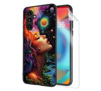 HJCYXJLK for Samsung Galaxy A34 Phone Case,Soft TPU Shockproof Full Body Protection Cover 6.6" for Samsung Galaxy A34,Lightweight Case Wireless Charging,Cosmic Woman Dream