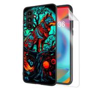 HJCYXJLK for Samsung Galaxy A34 Phone Case, Soft TPU Shockproof Full Body Protection Cover 6.6" for Samsung Galaxy A34, Lightweight Compatible Wireless Charging, Moonlight Colorful Wolf