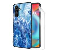 HJCYXJLK for Samsung Galaxy S23 FE Phone Case,Soft TPU Shockproof Full Body Protection Cover 6.4" for Samsung Galaxy S23 FE,Lightweight Case Wireless Charging,Blue Ocean Turtle