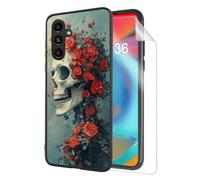 HJCYXJLK for Samsung Galaxy S24 Plus Phone Case,Soft TPU Shockproof Full Body Protection Cover 6.7" for Samsung Galaxy S24 Plus,Lightweight Case Wireless Charging,Rose Skull Elegance