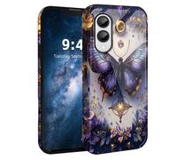 HJCYXJLK for Samsung Galaxy S25 Edge Case,Shockproof Dual Layer Silicone, Glossy Hard Shell with Butterfly Jewel Art Cover,Wireless Charging Compatible,Durable Protection for S25 Edge